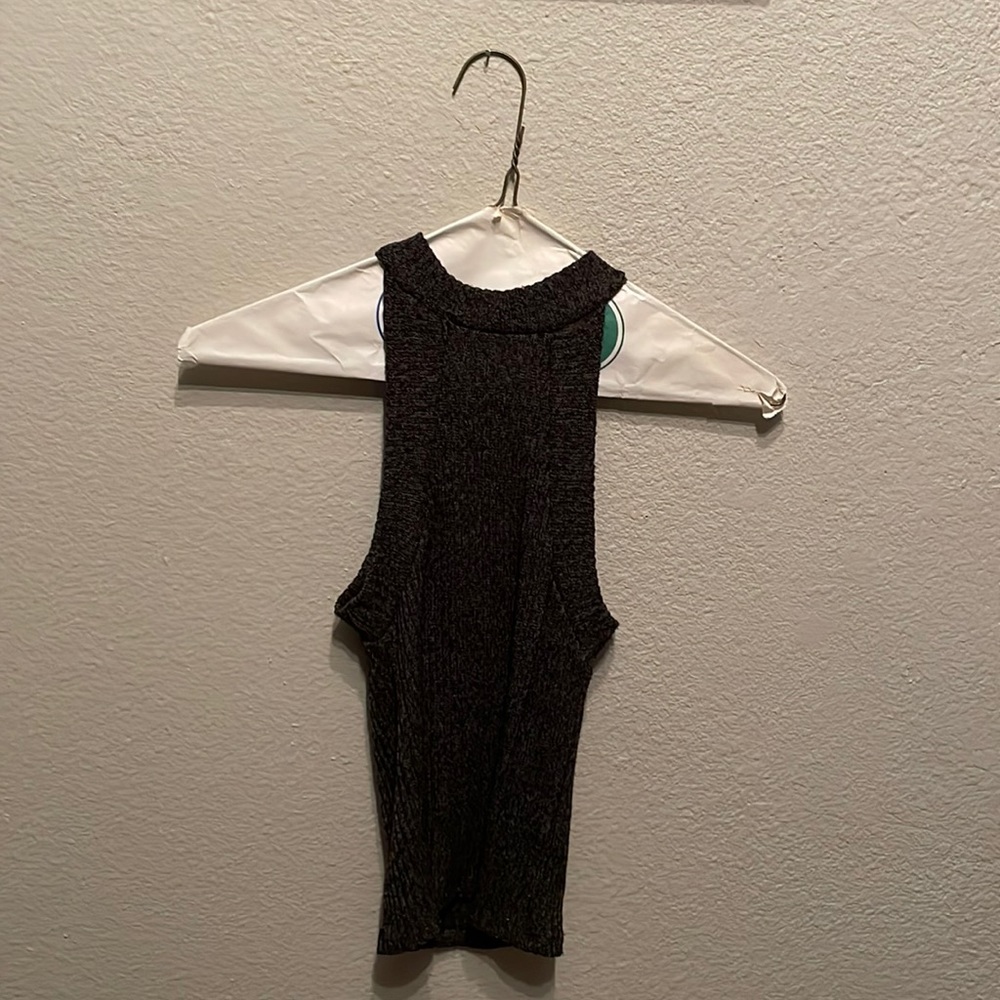 Dark green sweater halter top